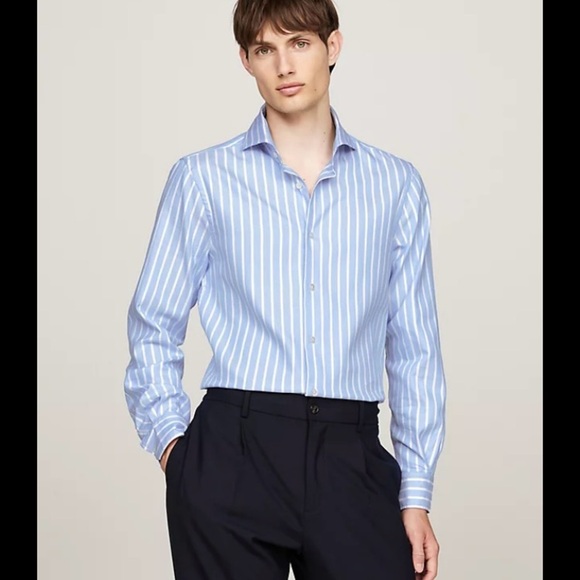 Tommy Hilfiger Classic Smart Casual Slim Fit Shirt - Picture 1 of 16